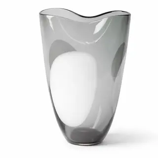 Dekorativna vaza staklo 20x16 h29cm; siva/bijela A8051779