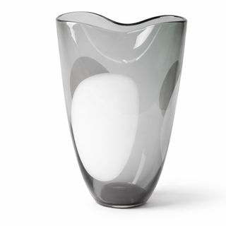 Dekorativna vaza staklo 20x16 h29cm; siva/bijela