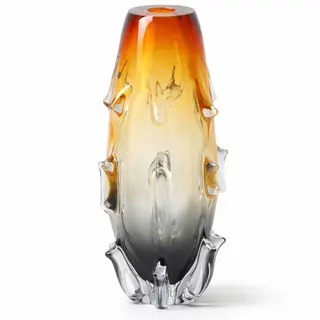 Dekorativna vaza staklo 18.5x18.5 h36.5cm; amber/siva A8051780