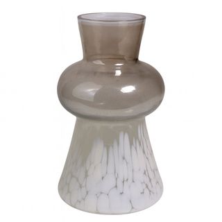 Vaza staklo h19 d13; smeđa/bijela