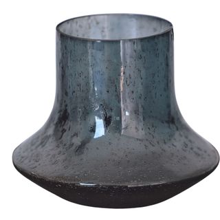 Vaza staklo h13 d16cm; t. Plava