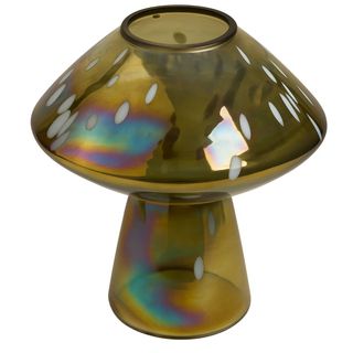 Vaza staklo h32 d31.5cm; zelena s efektom