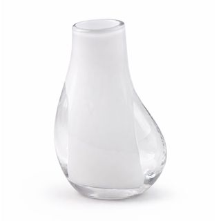 Dekorativna vaza staklo 14x12 h19cm; bijela A8051789