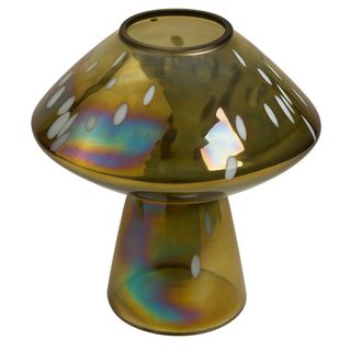 Vaza staklo h32 d31.5cm; zelena s efektom A8051715