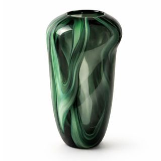 Dekorativna vaza staklo 21x21 h32.5cm; skulptura; mix zelena A8051782