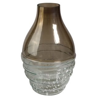 Vaza staklo h37 d22cm; smeđa/bijela