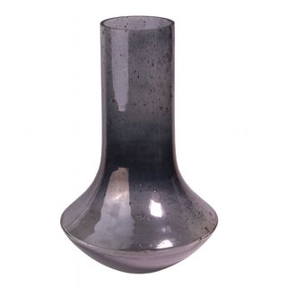 Vaza staklo h40 d24cm; t. Siva