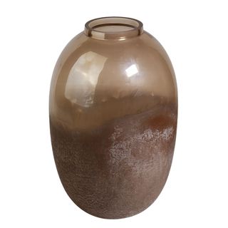 Vaza staklo h31.5 d20cm; smeđa/brončana