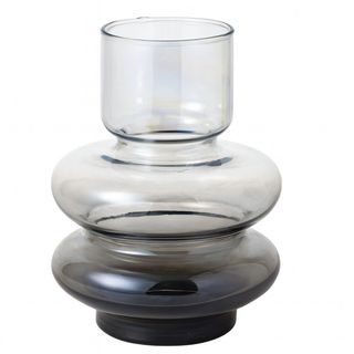 Vaza staklo h12 d12cm; siva