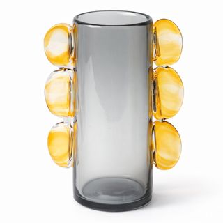 Vaza staklo sa dekoracijom 21x12 h25.5cm; siva/sv.Smeđa A8051772