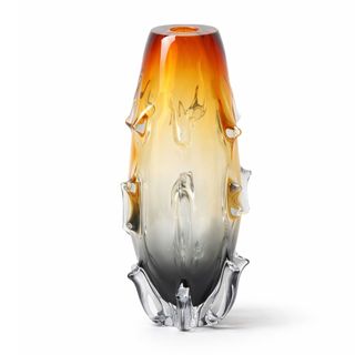 Dekorativna vaza staklo 18.5x18.5 h36.5cm; amber/siva A8051780