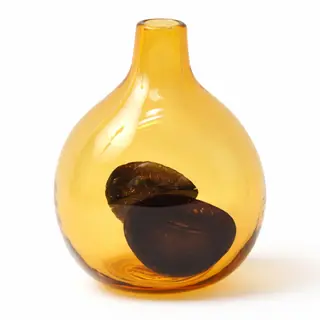 Dekorativna vaza staklo 19x16 h23cm; amber/t.Smeđa A8051786