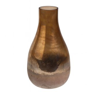 Vaza staklo h21 h11.5cm; smeđa s preljevom