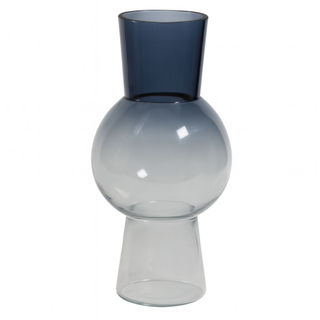 Vaza staklo h26 d13cm; plava/transparent A8051710