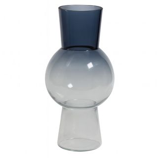 Vaza staklo h26 d13cm; plava/transparent A8051710