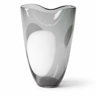 Dekorativna vaza staklo 20x16 h29cm; siva/bijela A8051779