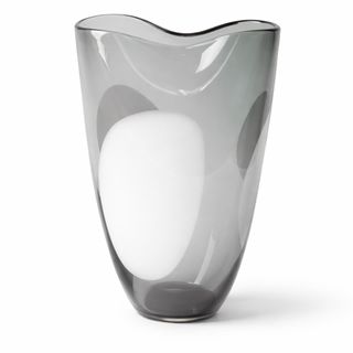 Dekorativna vaza staklo 20x16 h29cm; siva/bijela A8051779