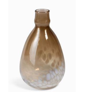 Vaza staklo h31 d20cm; smeđa/bijela A8051742