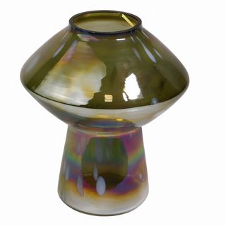 Vaza staklo h22 d21cm; zelena s efektom