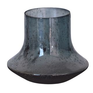 Vaza staklo h13 d16cm; t. Plava