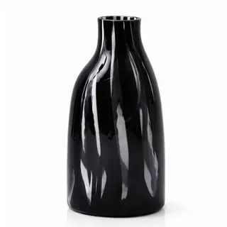 Dekorativna vaza staklo 17.5x12 h31.5cm; crna/transparent A8051793
