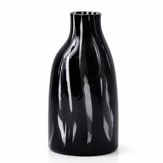 Dekorativna vaza staklo 17.5x12 h31.5cm; crna/transparent A8051793