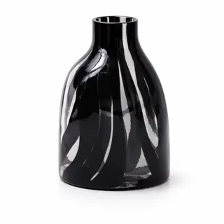 Dekorativna vaza staklo 17.5x12 h25cm; crna/transparent A8051794