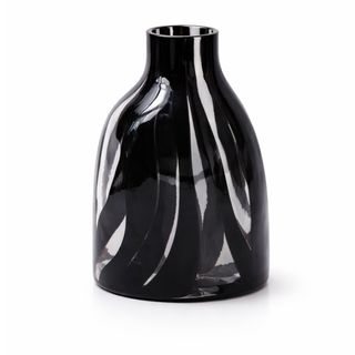 Dekorativna vaza staklo 17.5x12 h25cm; crna/transparent A8051794