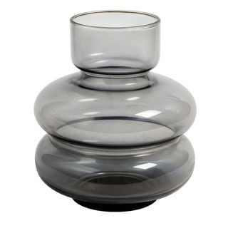 Vaza staklo h12 d12cm; siva