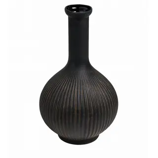 Vaza rebrasta h26 d15cm; crna/smeđa A8051716
