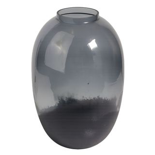 Vaza staklo h31.5 d20cm; siva/plava