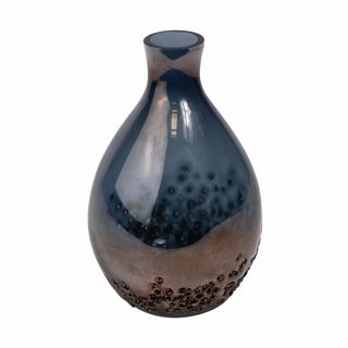 Vaza staklo h16 d10cm; plava