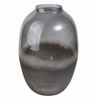 Vaza staklo h36 d23.5cm; siva/plava
