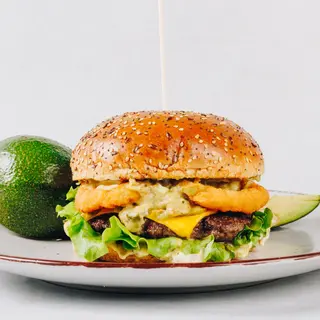 Guacamole burger + pomfrit