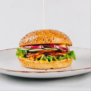 Aurora burger + pomfrit