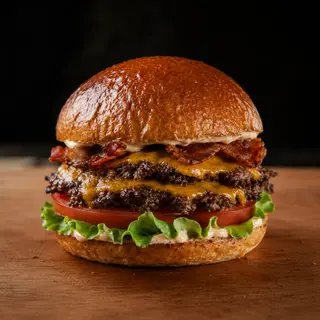 Smash cheese & bacon double burger