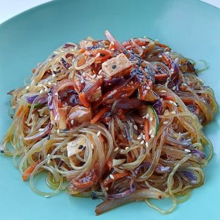 Tofu Teriyaki rice noodles