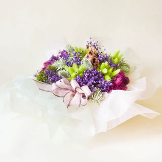Dry Flower Box L Purple&Green