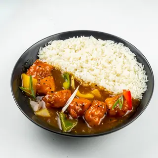 Orange chicken rice bowl
