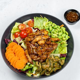 Teriyaki chicken salad bowl + Choice of Starter + Choice of lemonade