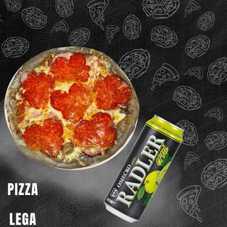 Crna pizza Lega + Osječko radler 0.5