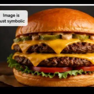 Double beef Burger with French frie