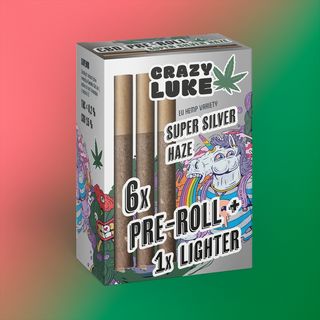 Crazy Luke Super Silver Haze 6x Pre-Roll + 1x Lighter
