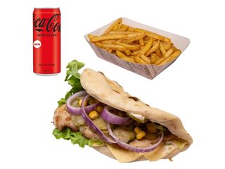 Piletina u tijestu s pomfritom i Coca-Colom