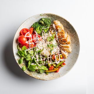 Golden chicken bowl