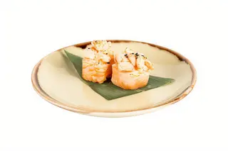 Gunkan Double Salmon Flambe'