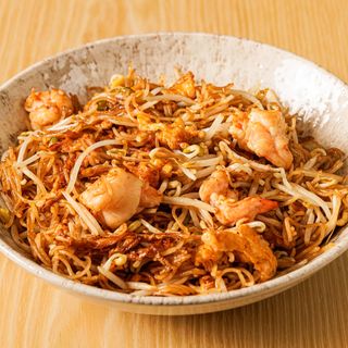 Spaghettini di riso saltati con gamberi