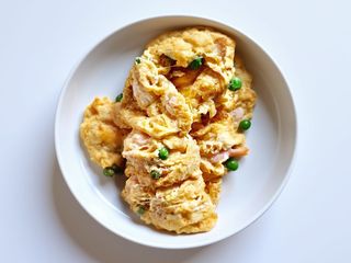 Omelette con gamberi