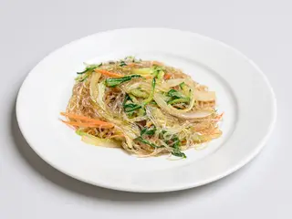 22C. Spaghetti di soia saltati con misto mare
