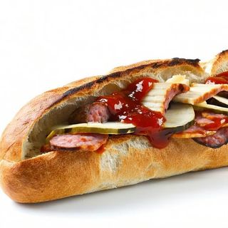 Panino con salsiccia salsiccioso